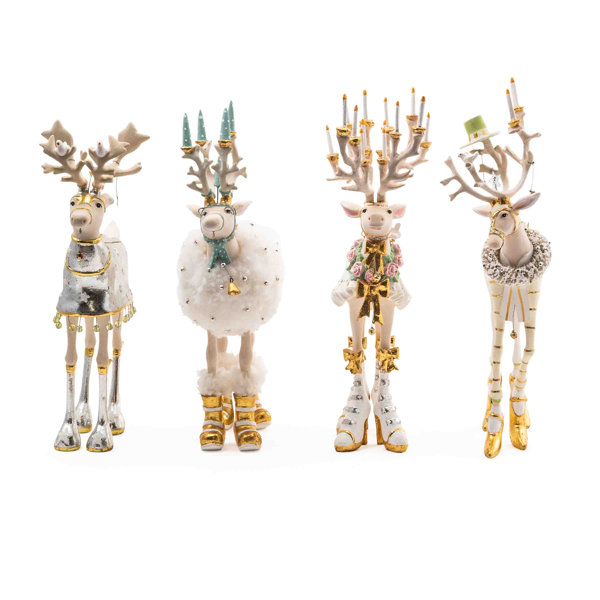 MacKenzie Childs Patience Brewster Moonbeam Reindeer Figure Set-B ...